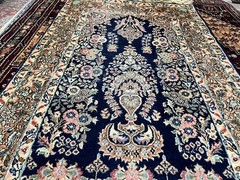 COLLECTORS’ ITEM Vintage Stunning Natural Silk Turkish Hereke Floral Carpet