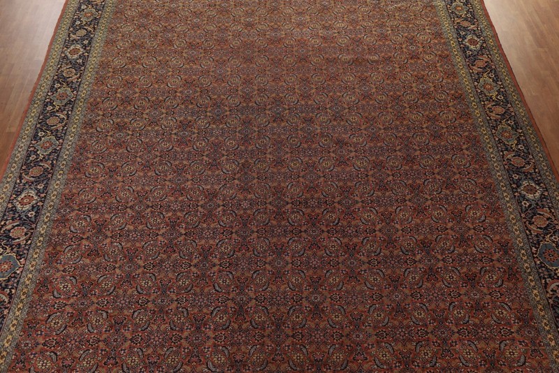 Pre-1900 Palace Size Antique Rug 15x21 Vegetable Dye Hand-knotted Wool Carpet gallery