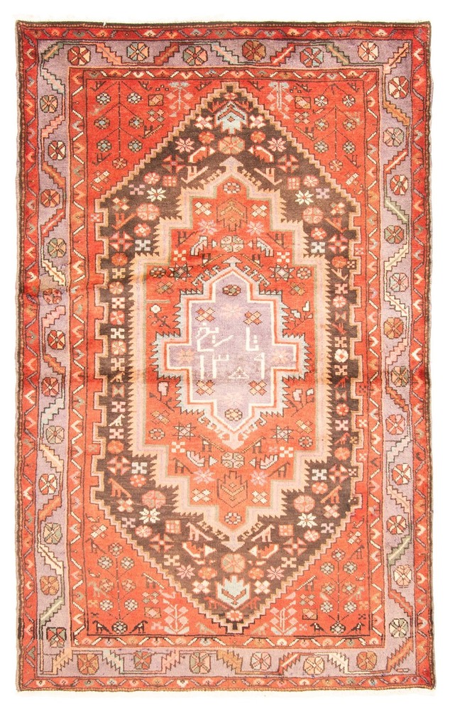 Vintage Hand-Knotted Area Rug 4'3" x 6'11" Traditional Oriental Wool Carpet
