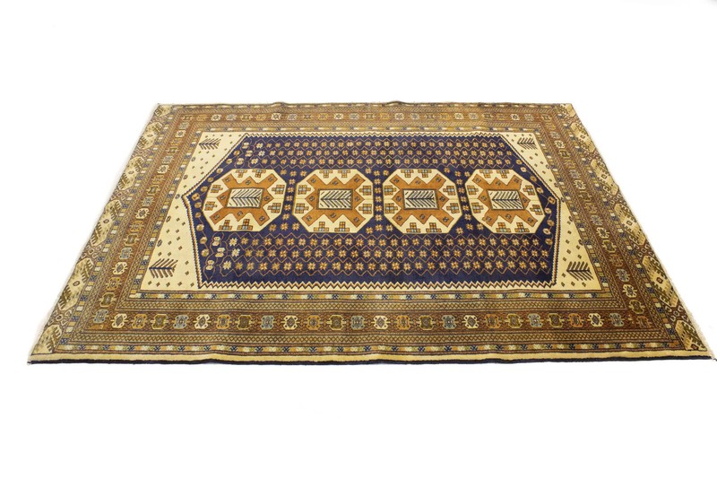 Handmade Plum & Ocher Oriental Rug Geometric Design Boho Decor Carpet 5X6 ft gallery