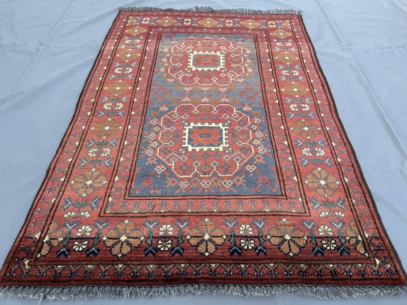 1960s Antique Afghan Turkmen Rug 3x5 Hand Knotted Persian Style Oriental Carpet gallery