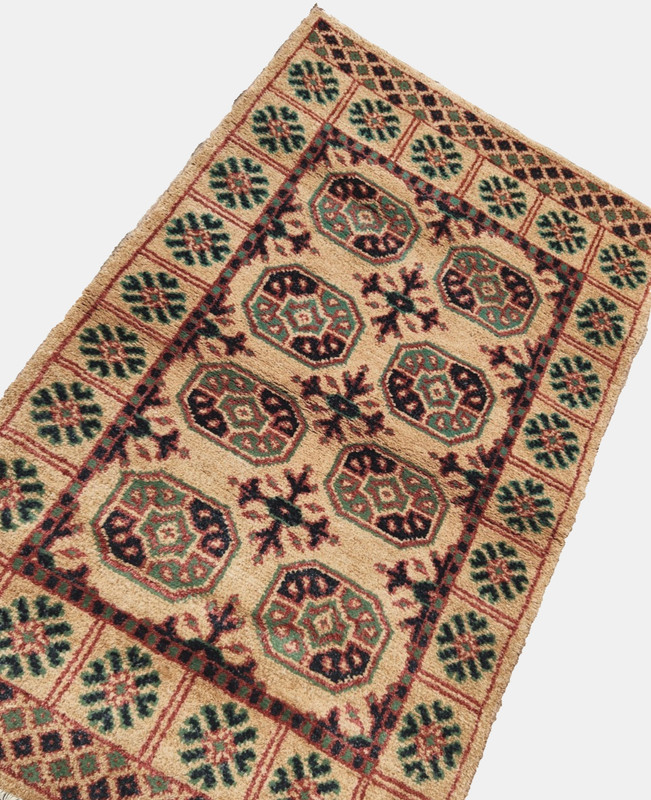 3'X5' ANTIQUITY HAND WOVEN CAUCASIAN TURKMAN TRIBAL MUTED BLUE WOOL RUG gallery