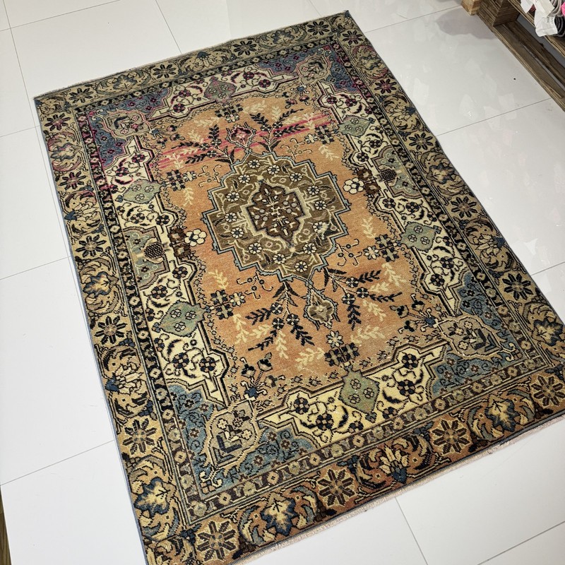 4x6 Antique Persian Area Rug, Hand Knotted Floral Oriental Carpet gallery