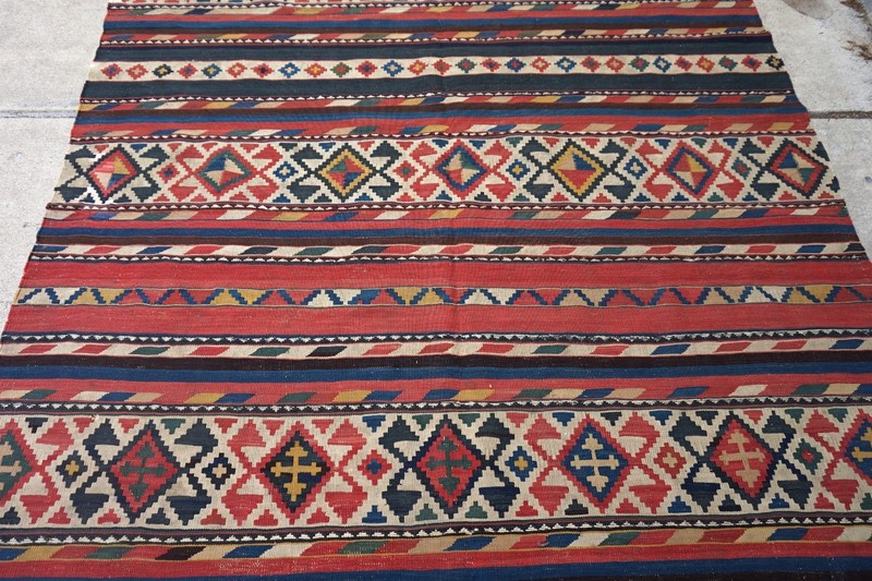 Antique Caucasian Shirvan Kilim Rug 5'6"x9'8" gallery