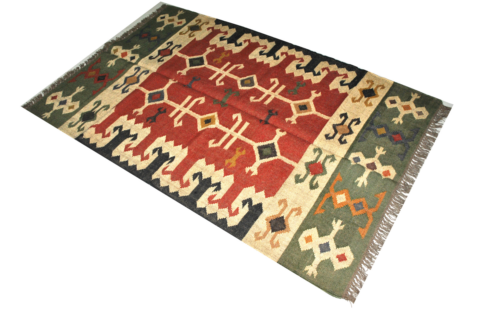 Rectangle Rug Vintage Wool Jute Area Accent Handmade Hallway Kilim Rug Runner gallery