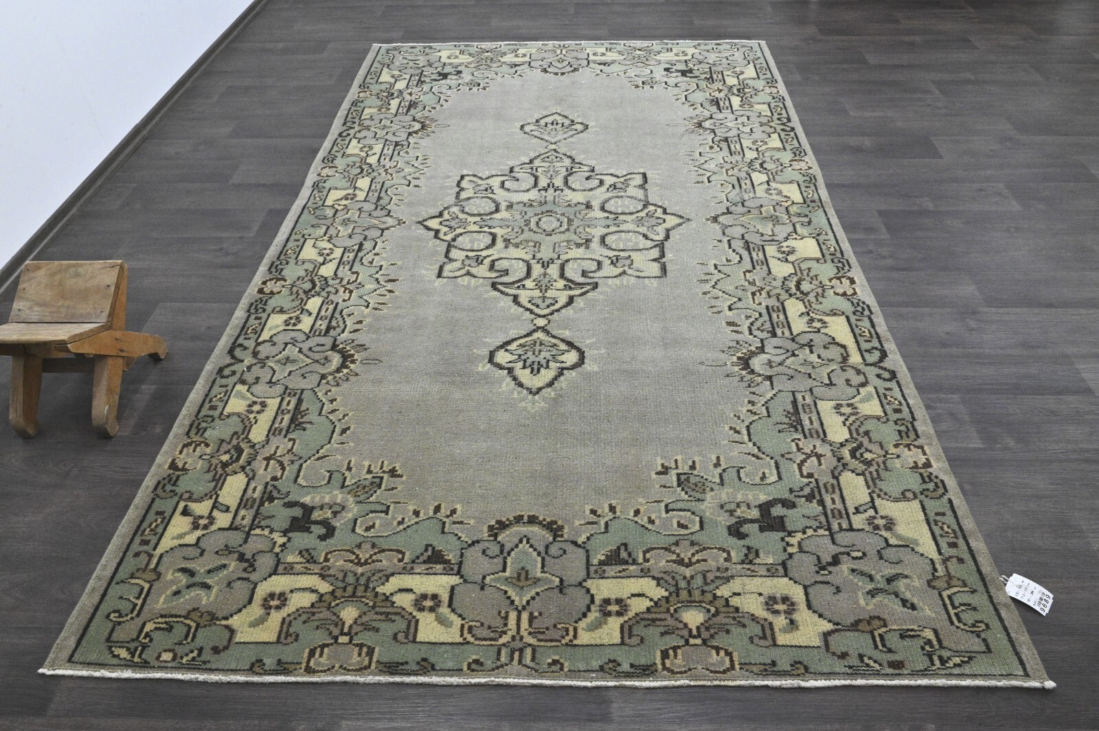 Oushak Turkish Vintage Rug 6x10 Kilim Rug Anatolian Handmade Boho Decor GRAY gallery