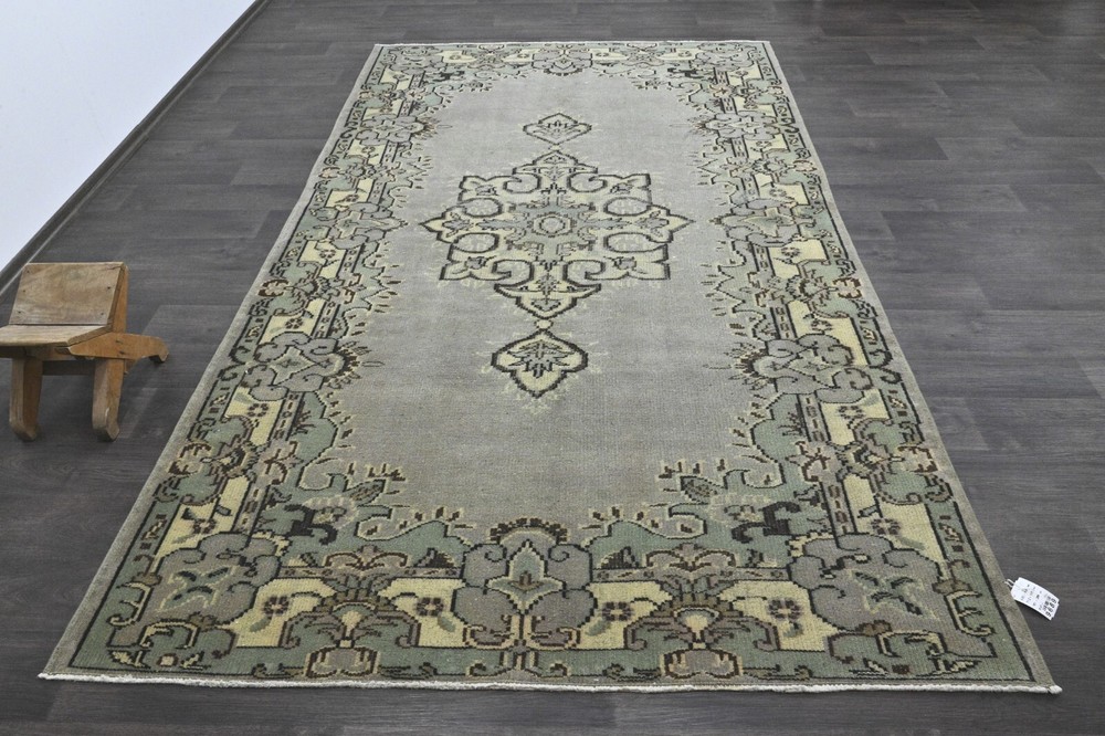 Oushak Turkish Vintage Rug 6x10 Kilim Rug Anatolian Handmade Boho Decor GRAY