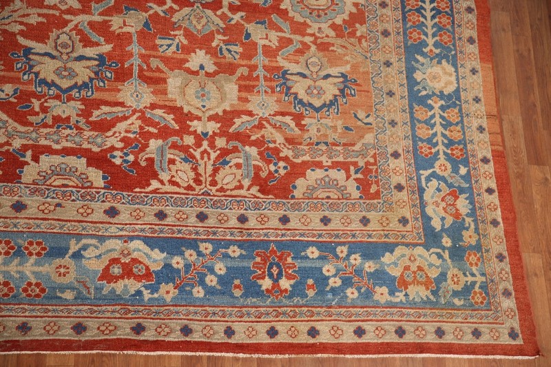 Pre-1900 Antique Vegetable Dye Sultanabad Ziegler Palace Size Rug 14x17 Carpet gallery