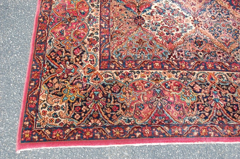 ANTIQUE EARLY KARASTAN KIRMAN MULTI_COLOR PANEL PATTERN #717 RUG CARPET 8'8"X12' gallery