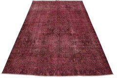 Vintage Tabrizi Rug 8’7” x 11’1” Pink Overdyed Wool Hand-Knotted Oriental Carpet