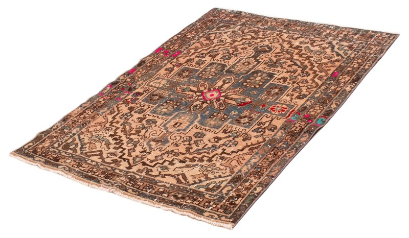 Vintage Hand-Knotted Area Rug 4'3" x 5'9" Traditional Oriental Wool Carpet gallery