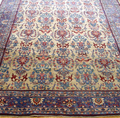 Phenomenal Antique Saroukk Floral Gold Hand Knotted Wool Oriental Rug 7’x 11’7″