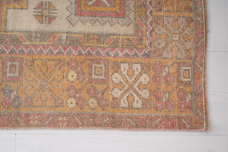 Antique Turkish Rug 4x6, Oversize Vintage Oushak Wool Carpet,Faded Smal Rug,17 gallery