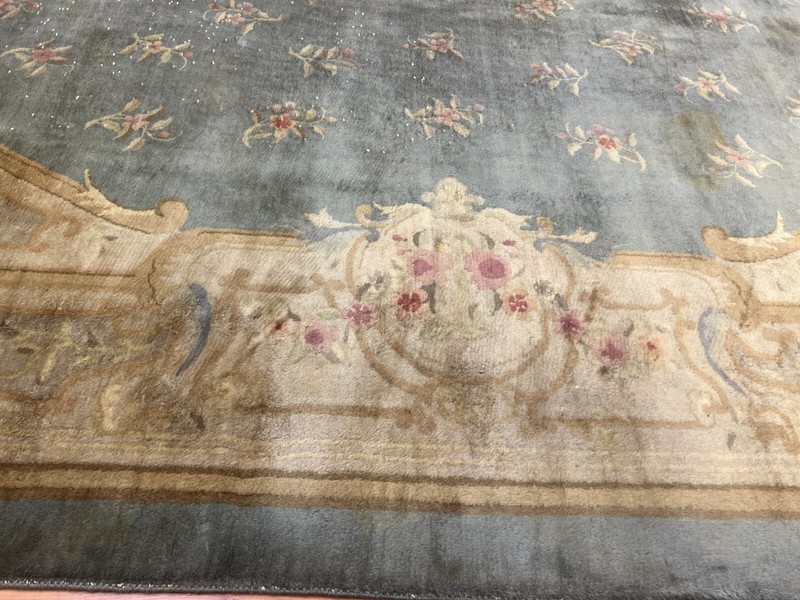 8'8" x 11'7" Antique Chinese Aubusson Oriental Rug - 100% Wool - Hand Made gallery