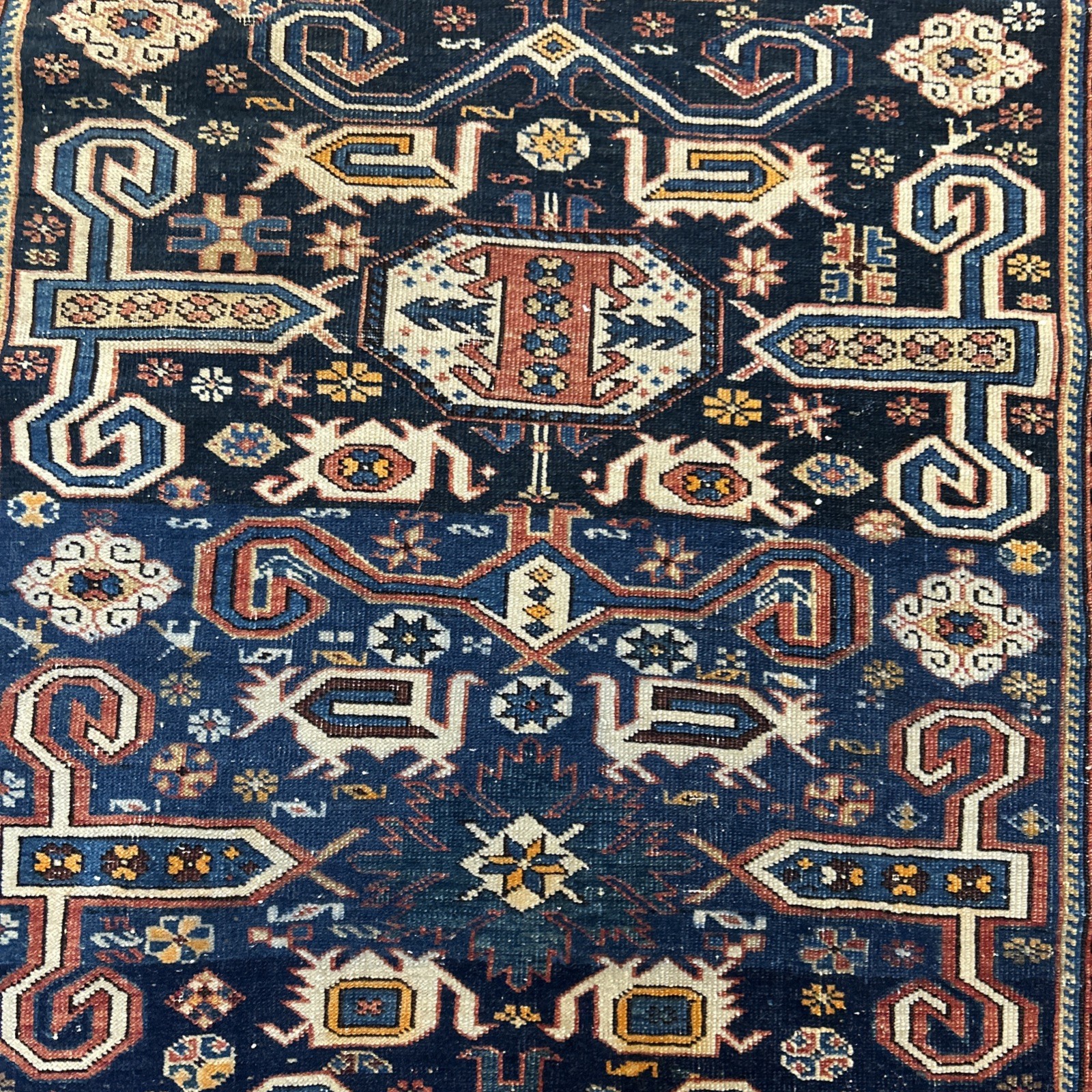 Antique Caucasian Kazak Shirvan Perpedil Rug Size 4'0 x 2'8 Ft gallery
