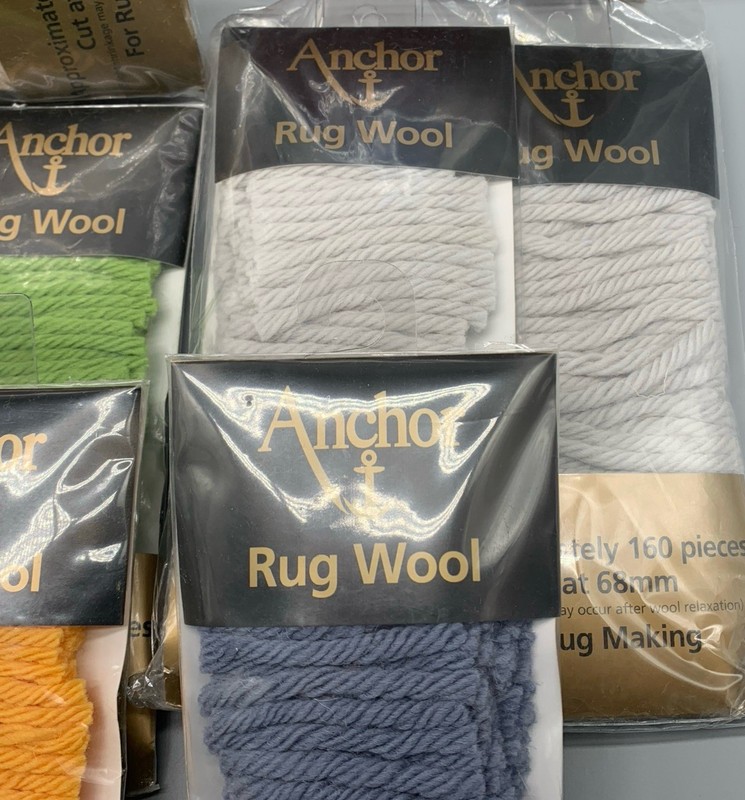 NEW Vintage Lot of Anchor Rug Wool Pieces, HTF 16 X 160 Pieces, Multi-Color gallery