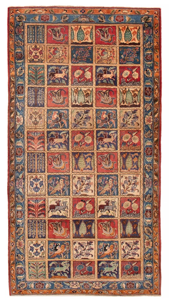 Vintage Hand-Knotted Area Rug 5'0" x 9'10" Traditional Wool Carpet