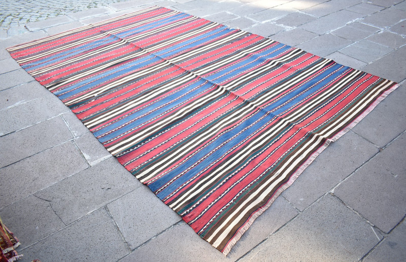 Fabulous Antique Caucasian Rug 75'' x 117'' Collector Item Great Colors Worn Rug gallery