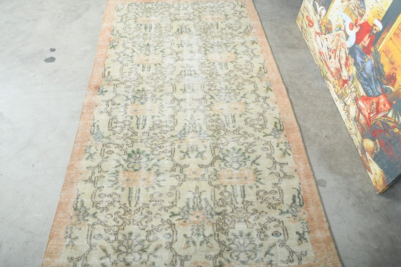 4x7 Turkish Small Vintage Oushak Wool Rug Boho Decor Hand-Knotted Carpet,1502 gallery
