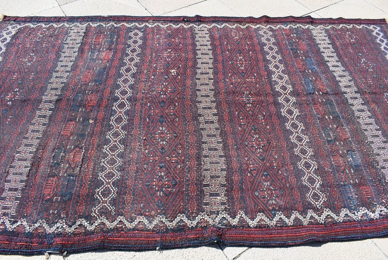 Fabulous Antique Rare Masterpiece Caucasian Collector's Piece Distressed Kilim gallery