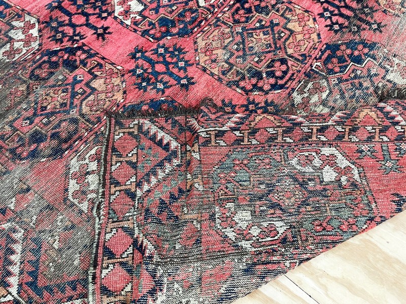 Antique Erssary Turkman Carpet, AS IS 6'9" 8'8" c-1890's #17469 gallery