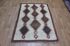 Fine Gabbeh Tribal Wool Rug 167x115cm (5’6” x 3’9”) Hand Knotted Modern Oriental
