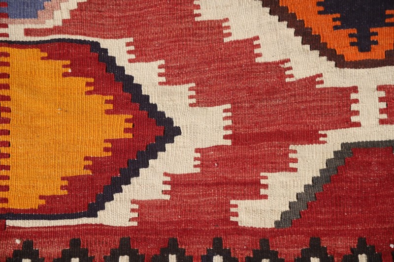 Vegetable Dye Kilim Reversible 13 ft. Runner Rug 4x13 Flatweave Carpet gallery