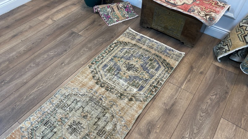 2.2 x 10.2 Ft, Brown Runner Rug, Handmade Runner Rug, Wool Rug, Woven Rug gallery