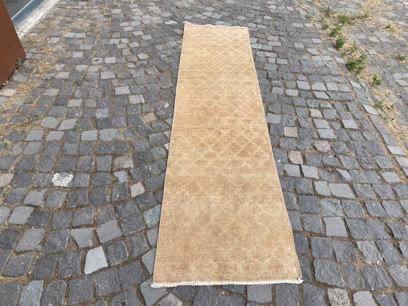 Turkish Vintage Rug Handmade Wool Rug Bohemian Runner Rug Home Rug 2,1 x 8,6 ft gallery