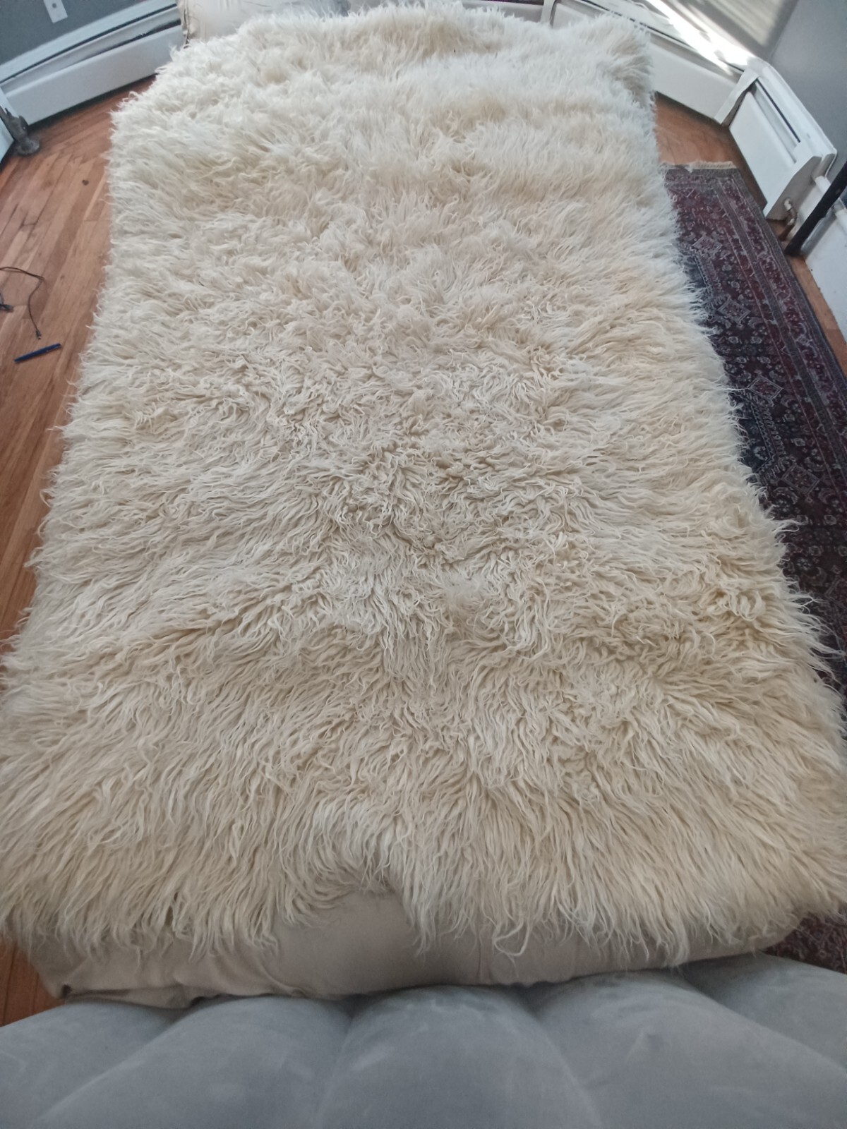 Family Treasure-A Flokati Pure Wool Rug Made in Greece Over 60 Years Old. gallery