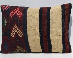 Kurdish Kilim-Inspired Wool Pillow Cover – 20″x14″ Decorative Cushion