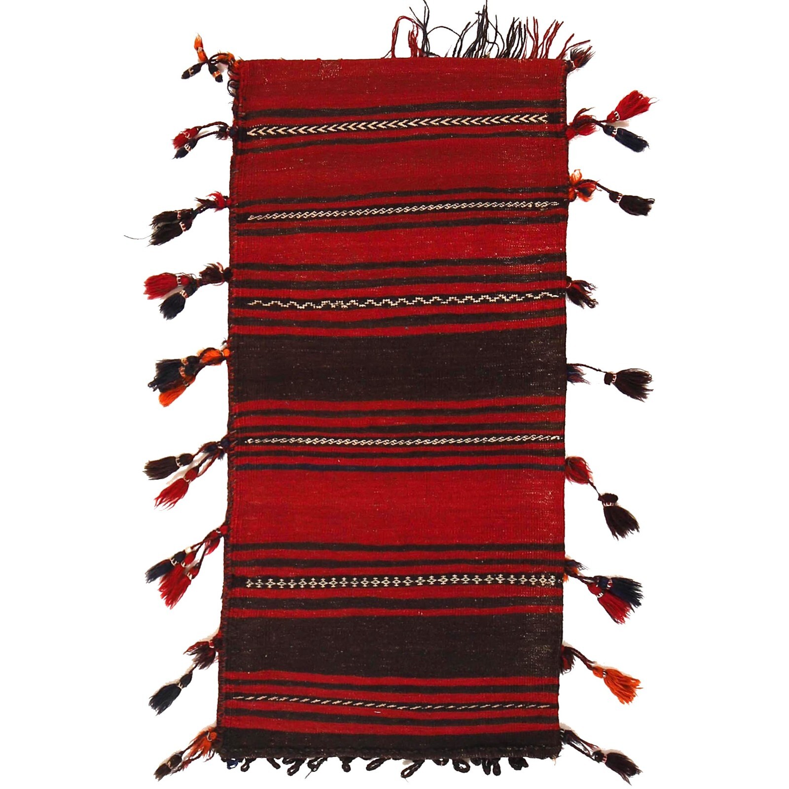 Antique Hand Knotted Tribal Cushion Balisht Afghan Wool Area Rug 1'9x3'10ft 7598 gallery