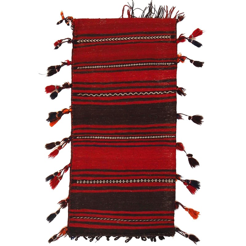 Antique Hand Knotted Tribal Cushion Balisht Afghan Wool Area Rug 1'9x3'10ft 7598 gallery