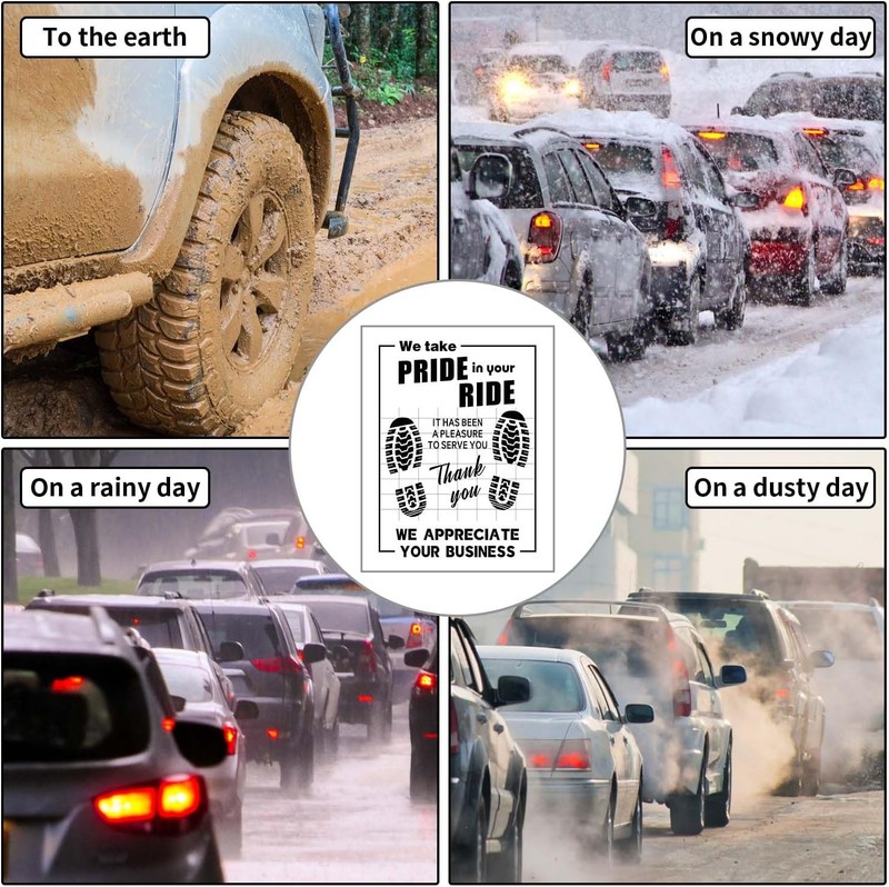 100Pcs Disposable White Kraft Paper Car Floor Mats 20"x16" Waterproof Auto Foot gallery