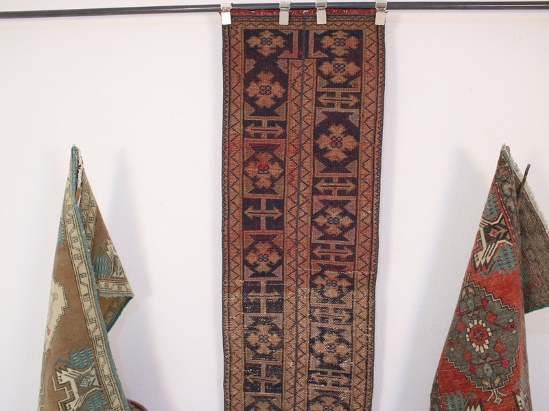 2x11 Red Blue Runner Rug, Handmade Turkish Rug, Vintage Tribal Runner, 1.7x11.4 gallery