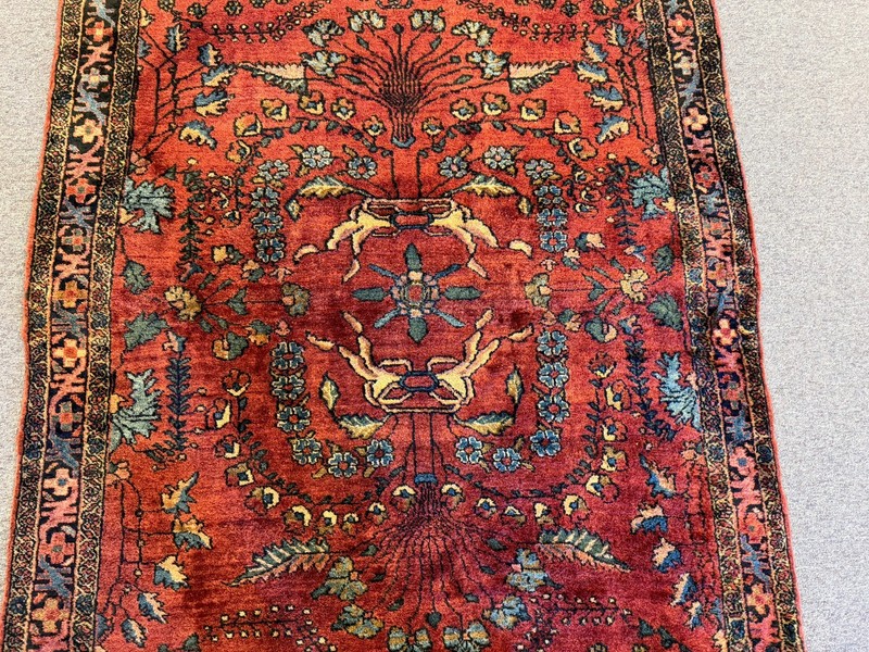SAROUCK 1920 ANTIQUE HAND KNOTTED WOOL ORIENTAL RUG gallery