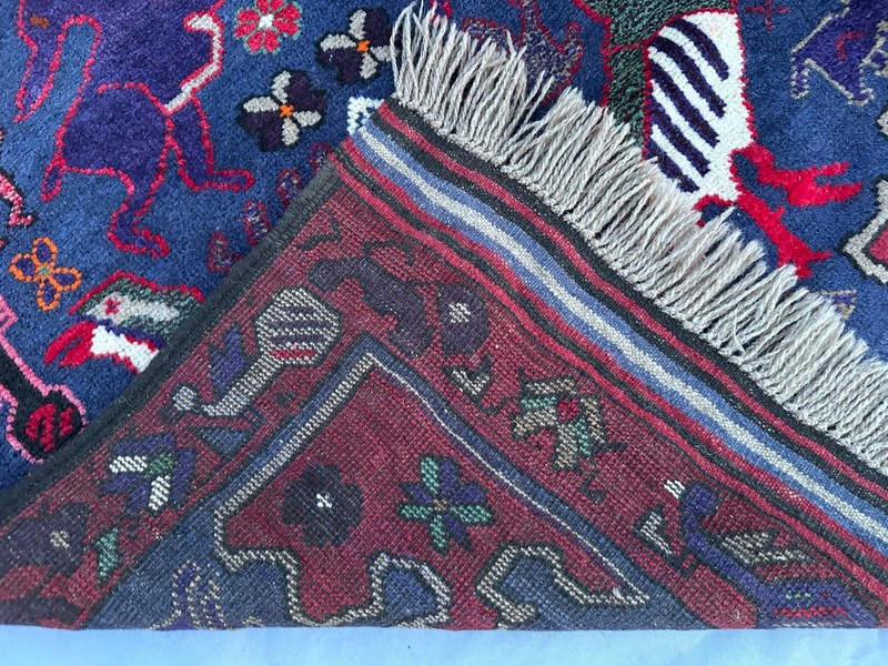 COLLECTORS' ITEM Vintage Deer Pattern Pictorial Nomadic Tribal Shikargah Carpet gallery