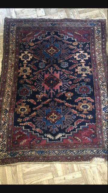 VINTAGE TRIBAL GEOMETRIC KARAJEH RUG gallery