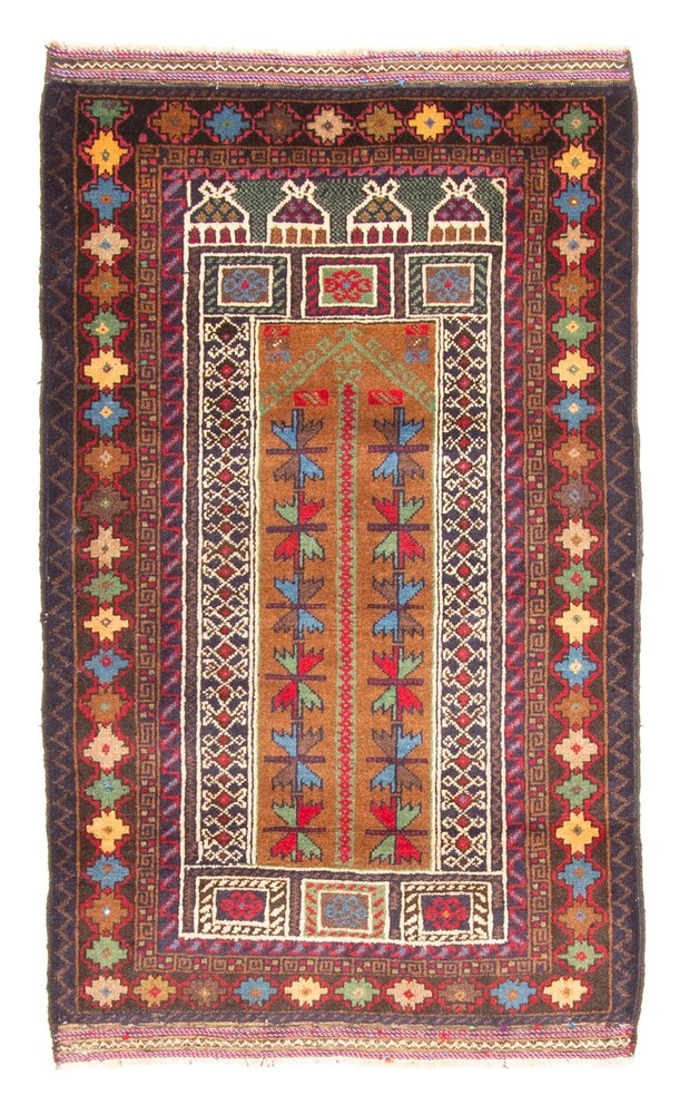 Traditional Vintage Hand-Knotted Area Rug 2'11" x 4'11" Oriental Wool Carpet
