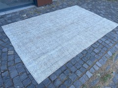 Turkish Vintage Rug, Handmade Wool Rug, Bohemian Large Rug, 5,9 x 9,1 ft