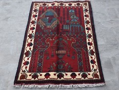 2’7 x 4 ft Hand knotted afghan tribal turkmen jai namaz area rug, 3×5 small rug