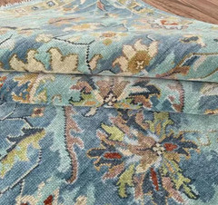 Luxury Hand Knotted Floral Oushak Rug 8×10 9×12 10×14 12×15 Large Livingroom Rug