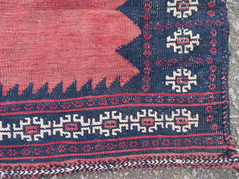 Antique A*f*s*h*a*r Dining Or Bread Sofreh Rug. 112cm X 115cm. gallery