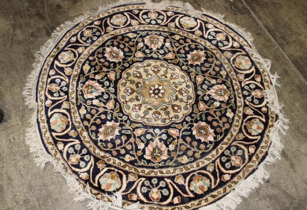 6' FEET Round INDO-HERIZZ Medallion Handmade-knotted Wool Oriental Rug 583504