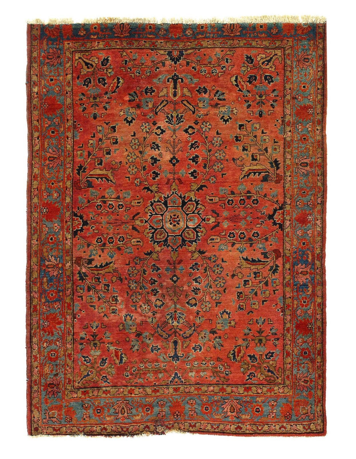 Fine Hand Knotted Antique Sarouk 3'6'' X 4'9'' gallery