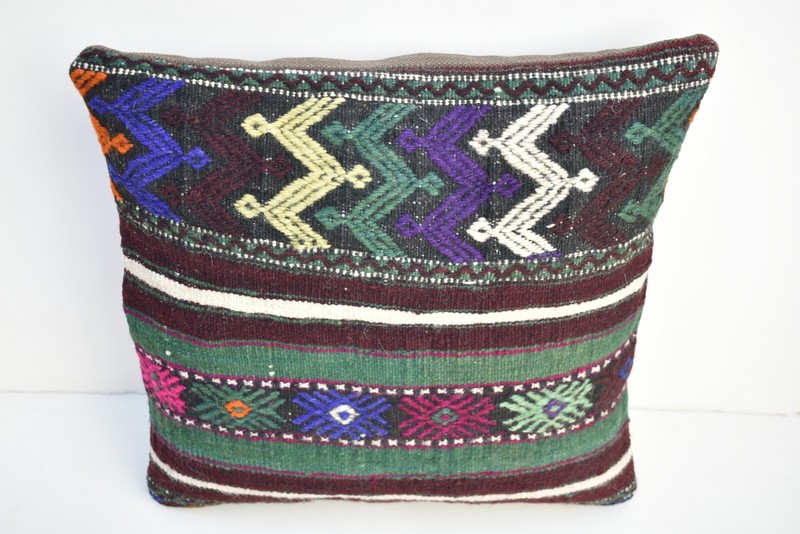 16''x16'' Decorative Handmade Turkish Kilim Pillow Cover Sofa Rug Cushion Cover gallery