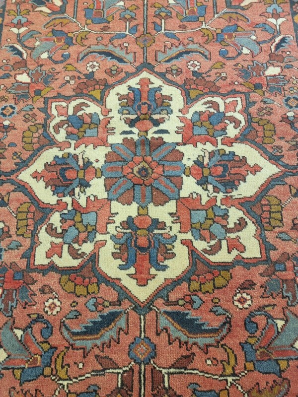 Antique Oriental Hand-Knotted Wool Area Rug Terracotta/Beige 4' x 6' gallery