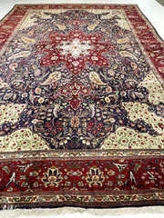 Antique Oriental Hand-Knotted Wool Area Rug Red/Ivory/Blue/Green 11’8″ x 17’7″