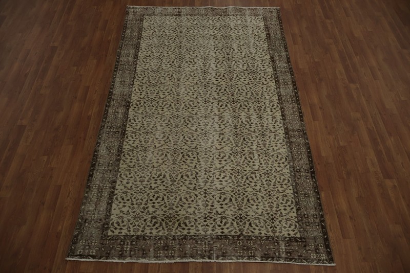 Vintage-Inspired Distressed Vintage Turkish Rug 6x9 Hand-knotted Wool Anatolian gallery