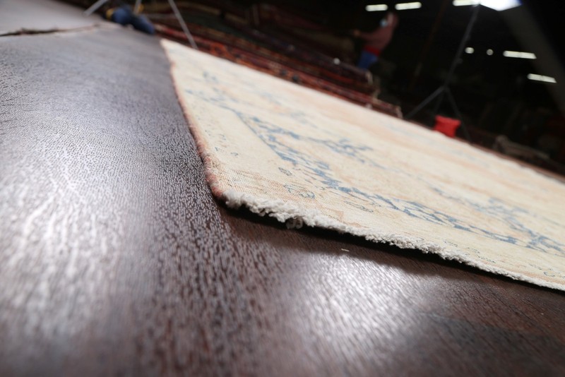 Muted Distressed Area Rug 10x13 Traditional Hand-knotted Wool Geometric Carpet gallery
